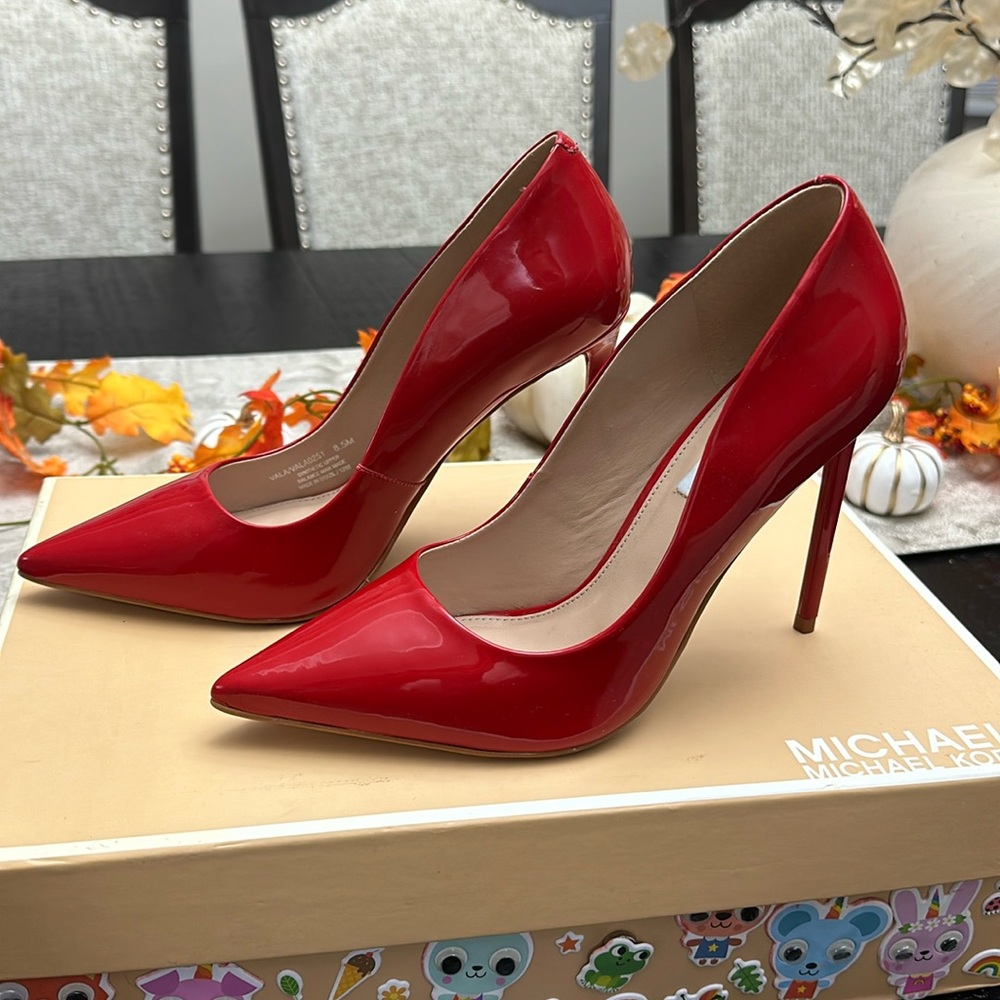 Steve Madden Vala Stiletto Pump Red Patent Leather/Synthetic Sz 8.5